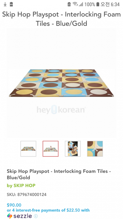 Skip Hop Playspot Interlocking Foam Tiles 매트 for Sale.