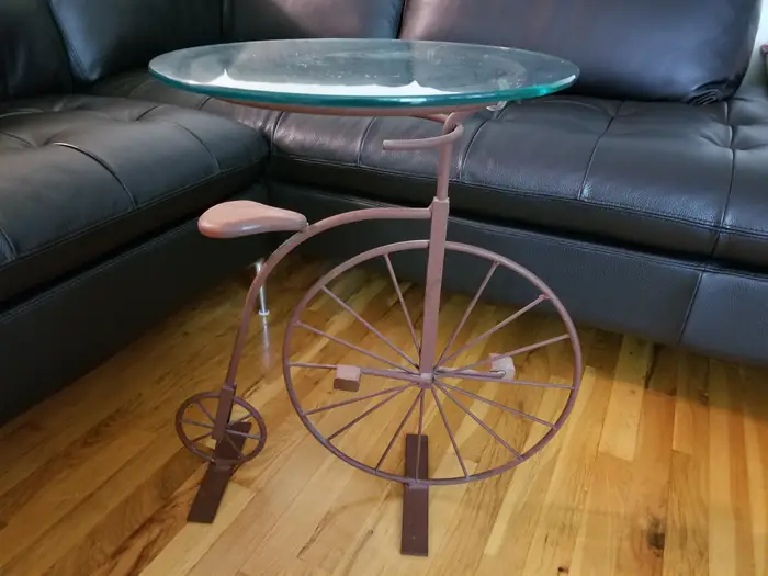 Brown Metal Bicycle end table in Bergen County, NJ