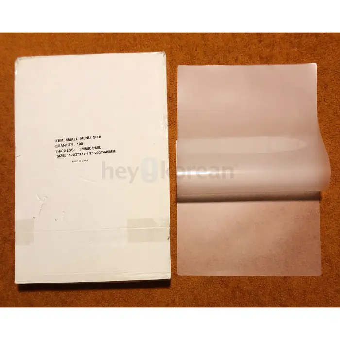 Laminating Pouches 11.5 inch x 17.5 inch, 7 mil, 100 Pack, 메뉴, 싸인 코팅필름