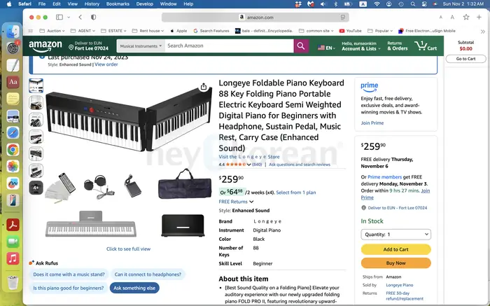 88 keyboard for travel in Bergen County, NJ