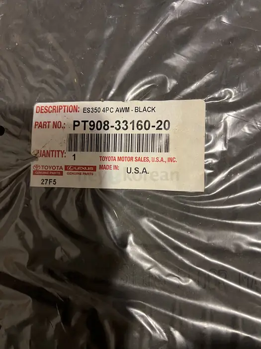 렉서스 ES350 Authentic All-Weather Floor Mat (고무 매트) 세트