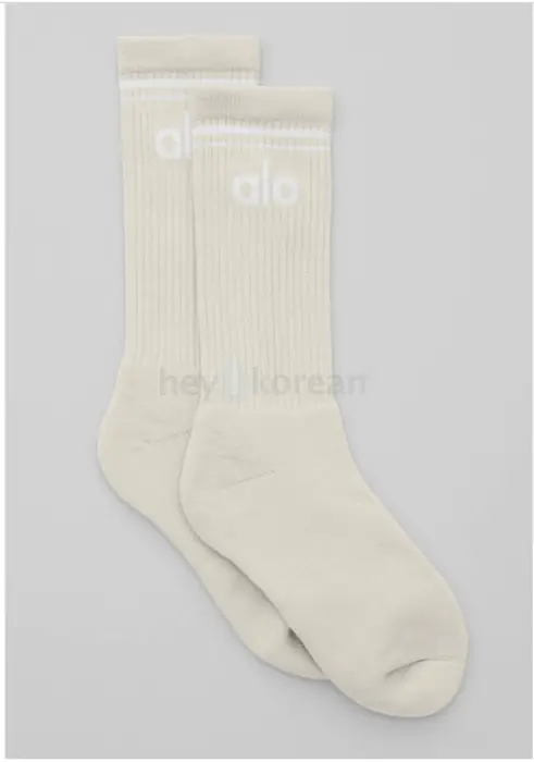 알로 양말 새것 사이즈 스몰/미듐 남녀공용 화이트베이지 컬러