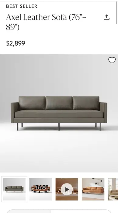 West elm 가죽 소파