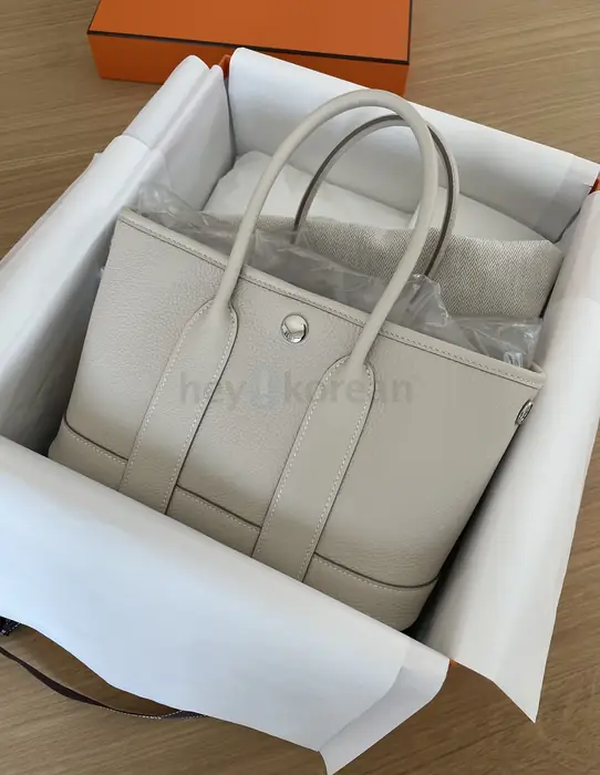 [새상품] Hermès 네오 가든파티 23 Craie 크레이 Togo Lether/ Full Set NEW