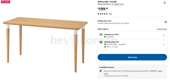 ikea 대나무책상- 가격낮춤->$75 in Queens, NY