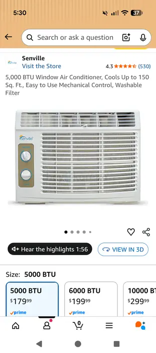 AC 5000 BTU great for small room very cold air in Manhattan, NY