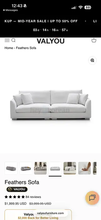 VALYOU SOFA ON SALE in Bergen County, NJ