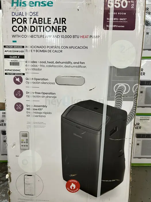 Hisense Portable Air conditioner & Heater 10000 BTU/Cools 550 S.F.