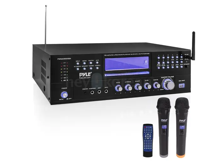 4-Channel Karaoke Home Wireless Microphone Amplifier - Audio Stereo Receiver System, Built-in CD DVD Player, Dual UHF Wireless Mic/MP3/USB Reader, AM/ in Bergen County, NJ