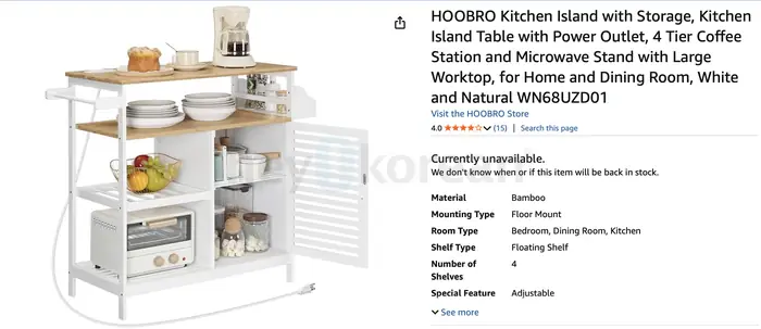Kitchen Island with Storage in Queens, NY