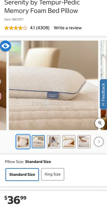 Tempur-pedic cooling pillow 템퍼 쿨링 베게