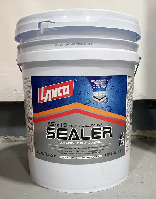 Lanco AS-210 5 Gal. 100% Acrylic Clear Roof Primer and Sealer, 지붕용 방수 코팅제