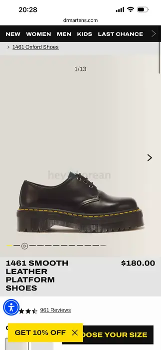 Dr. Martens 1461 Smooth Leather Platform Shoes