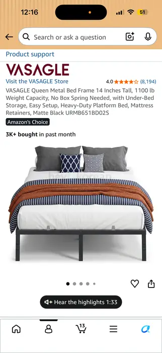 14 인치 베드 프레임 bed frame 새상품