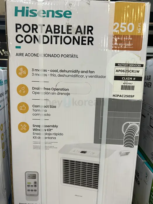 Hisense 6000 BTU 포터블 에어컨 250 S.F. - Open box