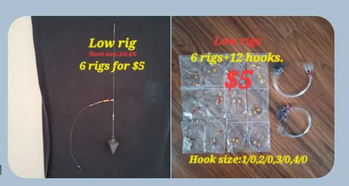 6 Low rigs+12 hooks