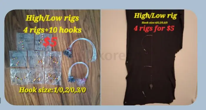 High/Low rigs,(4 H/ Low rigs+12 hooks)