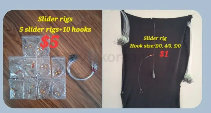 5 Slider rigs+12 hooks=$5