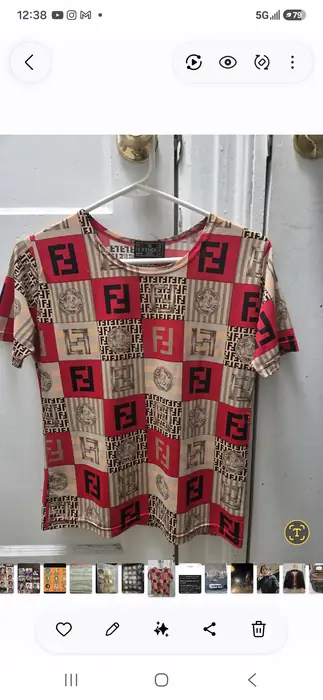 펜디 Authentic 티셔츠 빈티지/ 스윔숱 Top 스몰 samll size