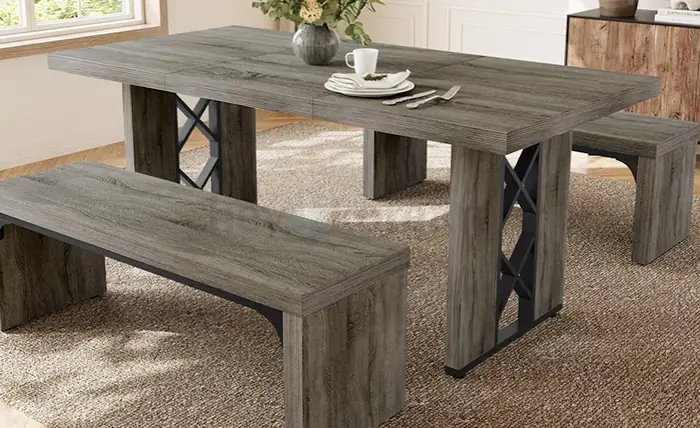 새제품(박스미개봉) 6인용Dining Table+벤치Chair2개(다이닝테이블)
