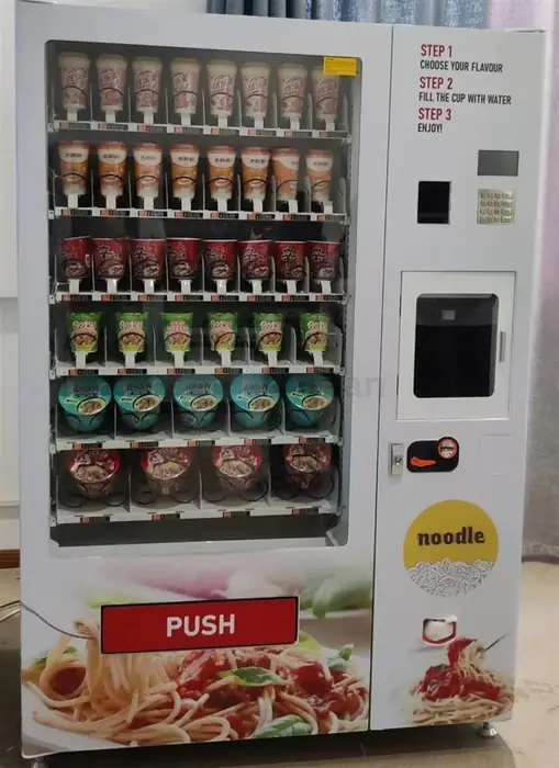 Instant Cup Ramen Noodle Vending Machine with Hot Water Dispenser in Bergen County, NJ