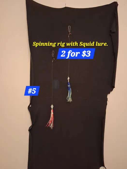 2 Low spinner rigs with squid lure.