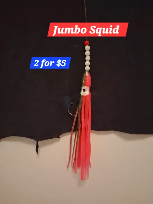 2 fluke jumbo Squid lure rigs