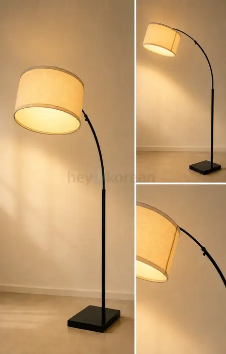 Modern Arc Floor Lamp with Drum Shade - Bulb Included in Bergen County, NJ