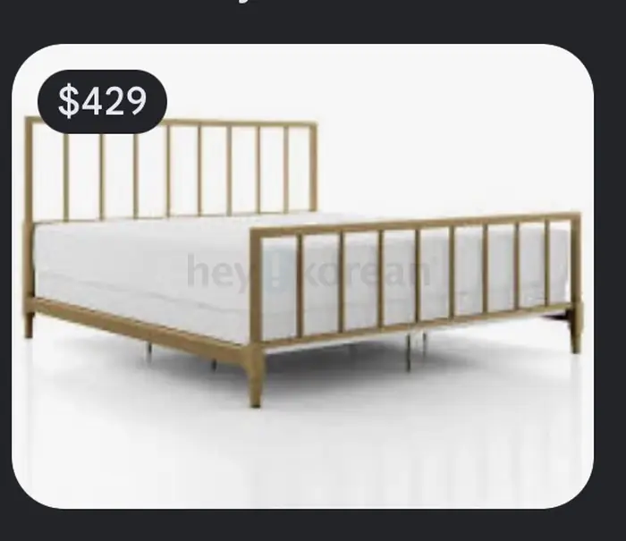 Gold bed frame metal 골드 황금색 퀸사이즈 베드프레임 queen frame in Bergen County, NJ