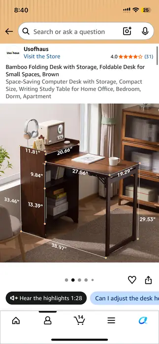 폴딩 데스크 ( 접이식 Desk ) 픽업 only in Bergen County, NJ
