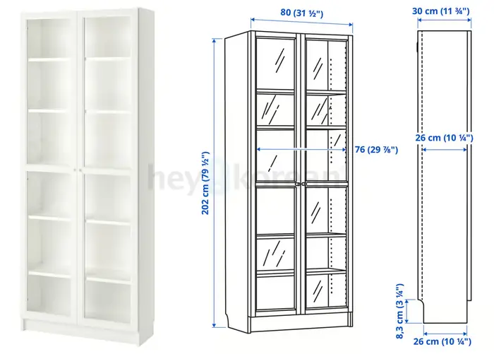 [가격내림] IKEA 책장+유리문+익스텐션 포함 (상태 최상) in Bergen County, NJ