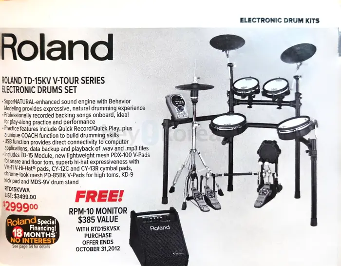 ROLAND ELECTRONIC DRUM SET in Bergen County, NJ