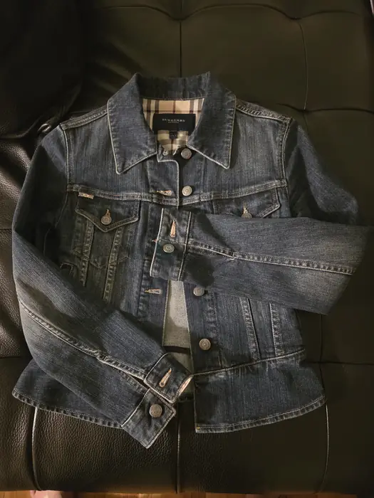 Authentic Burberry London Denim Jacket - Womens US 2 - Nova Check Lining - Made in Italy