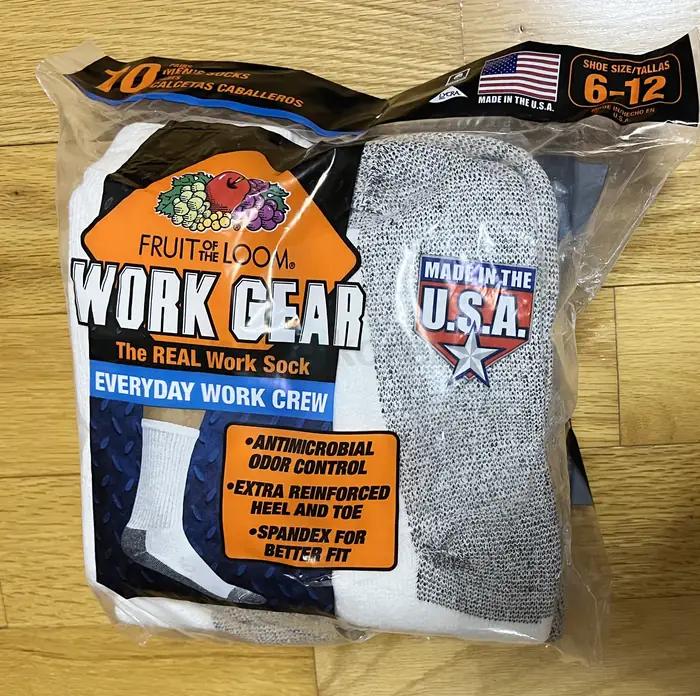 Fruit of the Loom Men's Work Gear™ Socks White, Size 6-12, 10 Pairs, 남성용 작업용 양말