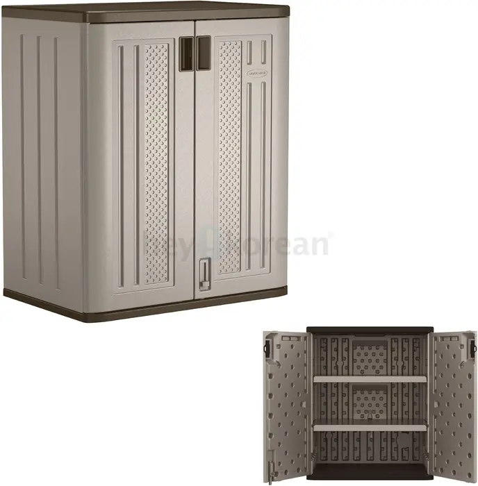 Suncast 9 Cu Ft Base Cabinet, Resin Garage Storage Cabinet, Platinum in Bergen County, NJ