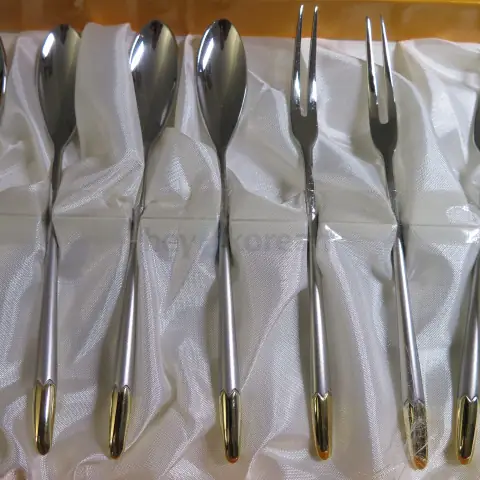 Golden Bell Tea Spoon and Dessert Fork Set
