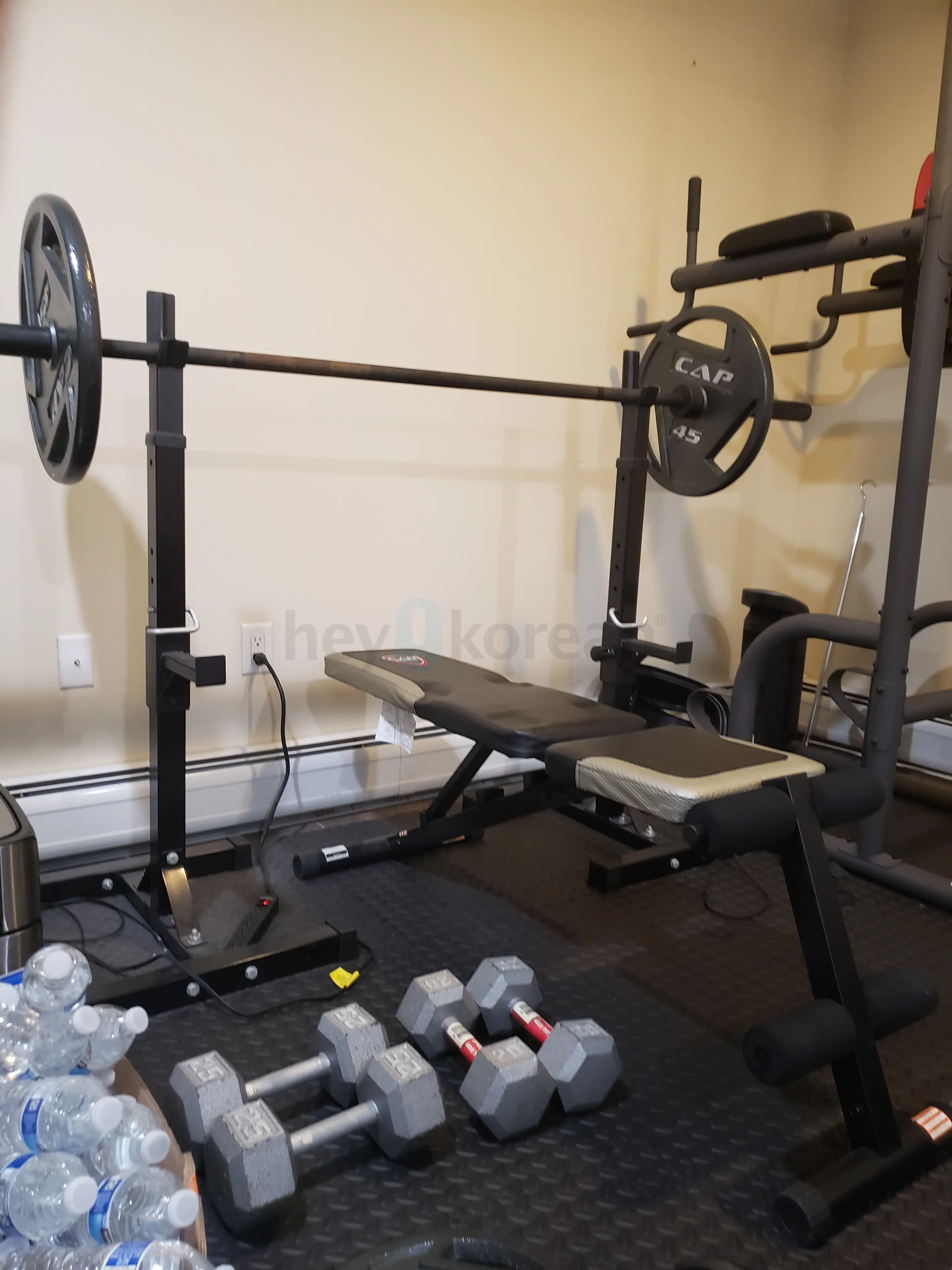 Bench press set + Pull up station + Ez curl bar
