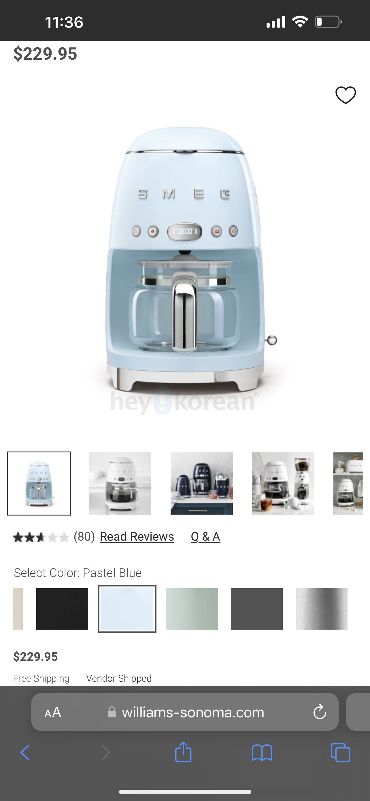 Smeg coffee maker (blue)