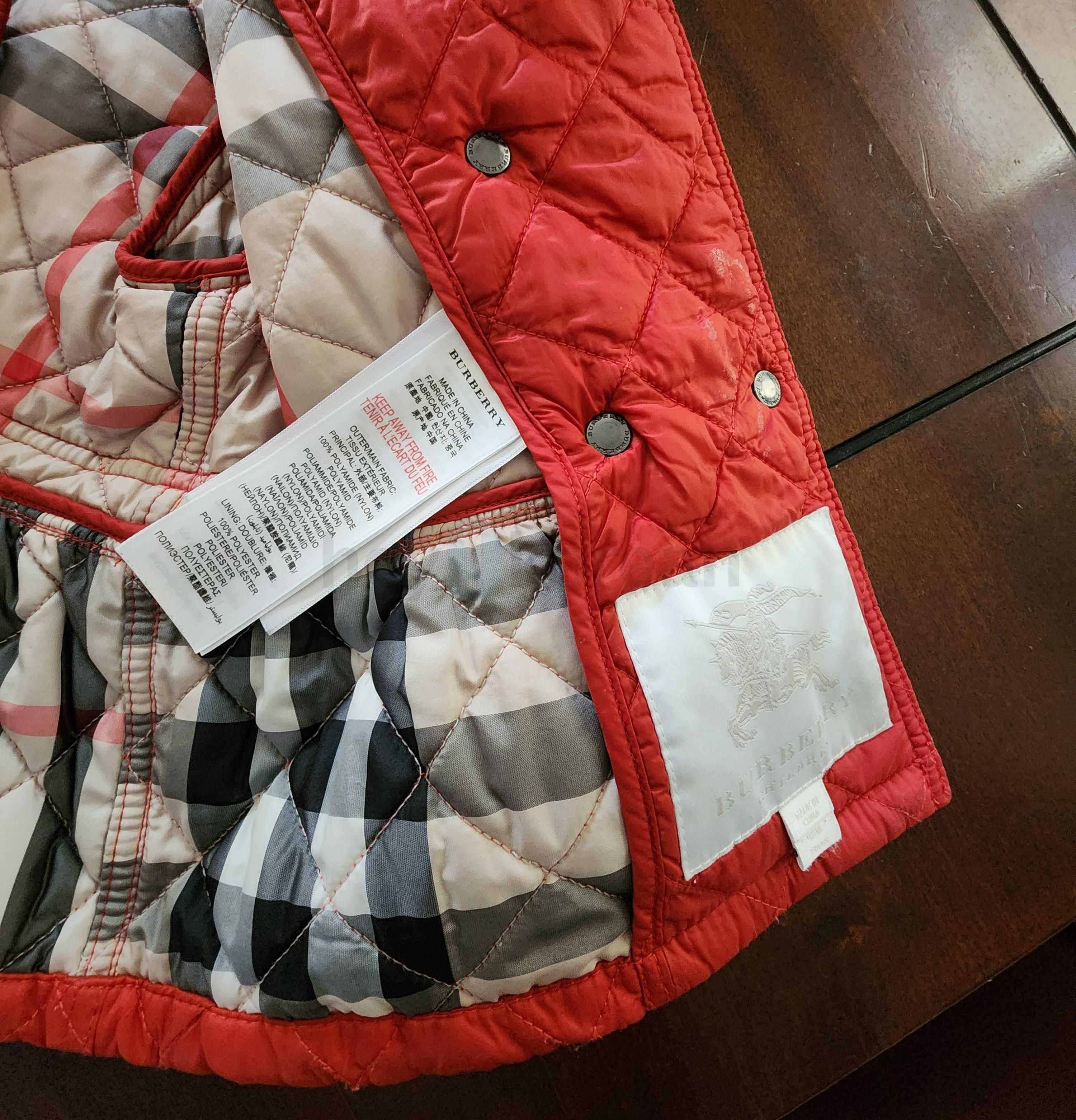 BURBERRY QUILTED PADDING JACKET RED 18Month