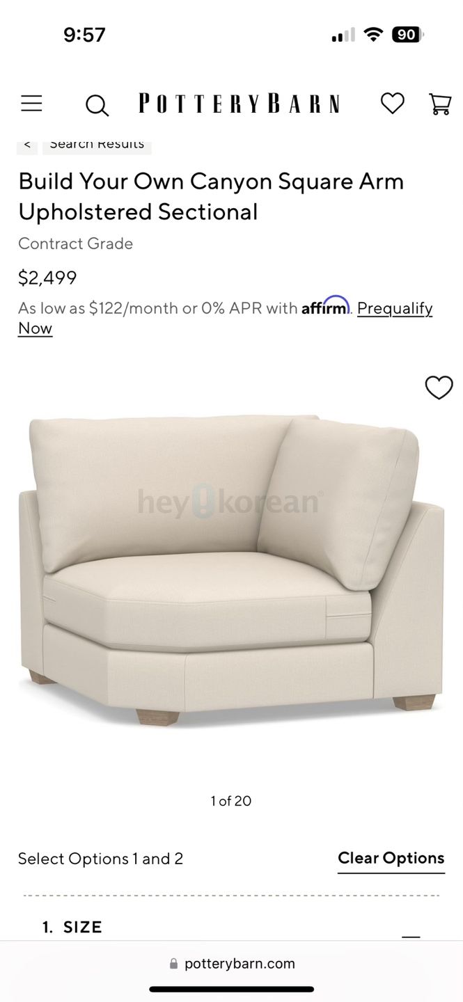 Pottery Barn Corner Beige retails 2500