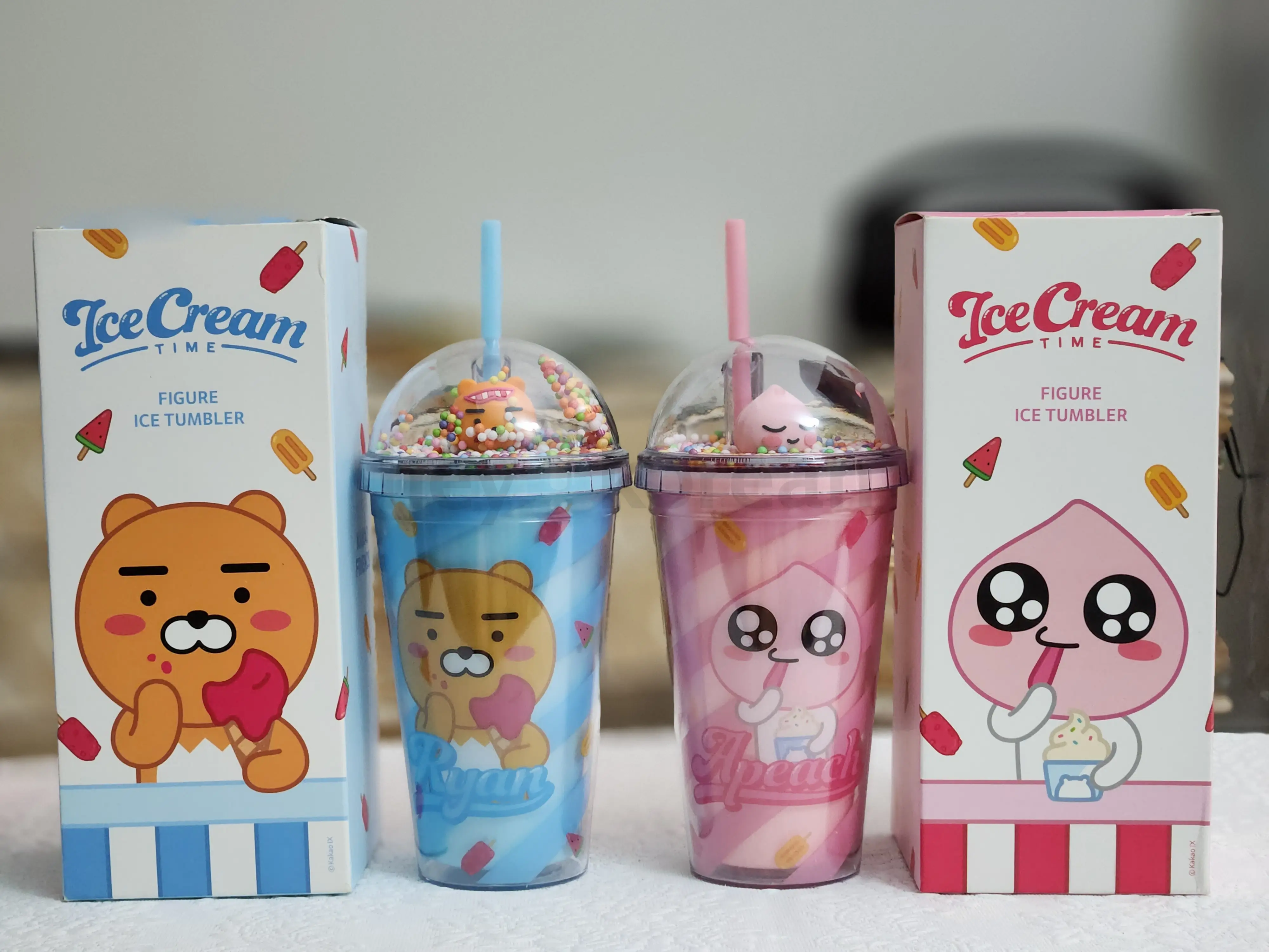 [새상품] 카카오프렌즈 아이스 텀블러 (라이언/어피치 두 종류), image size:4000x3000