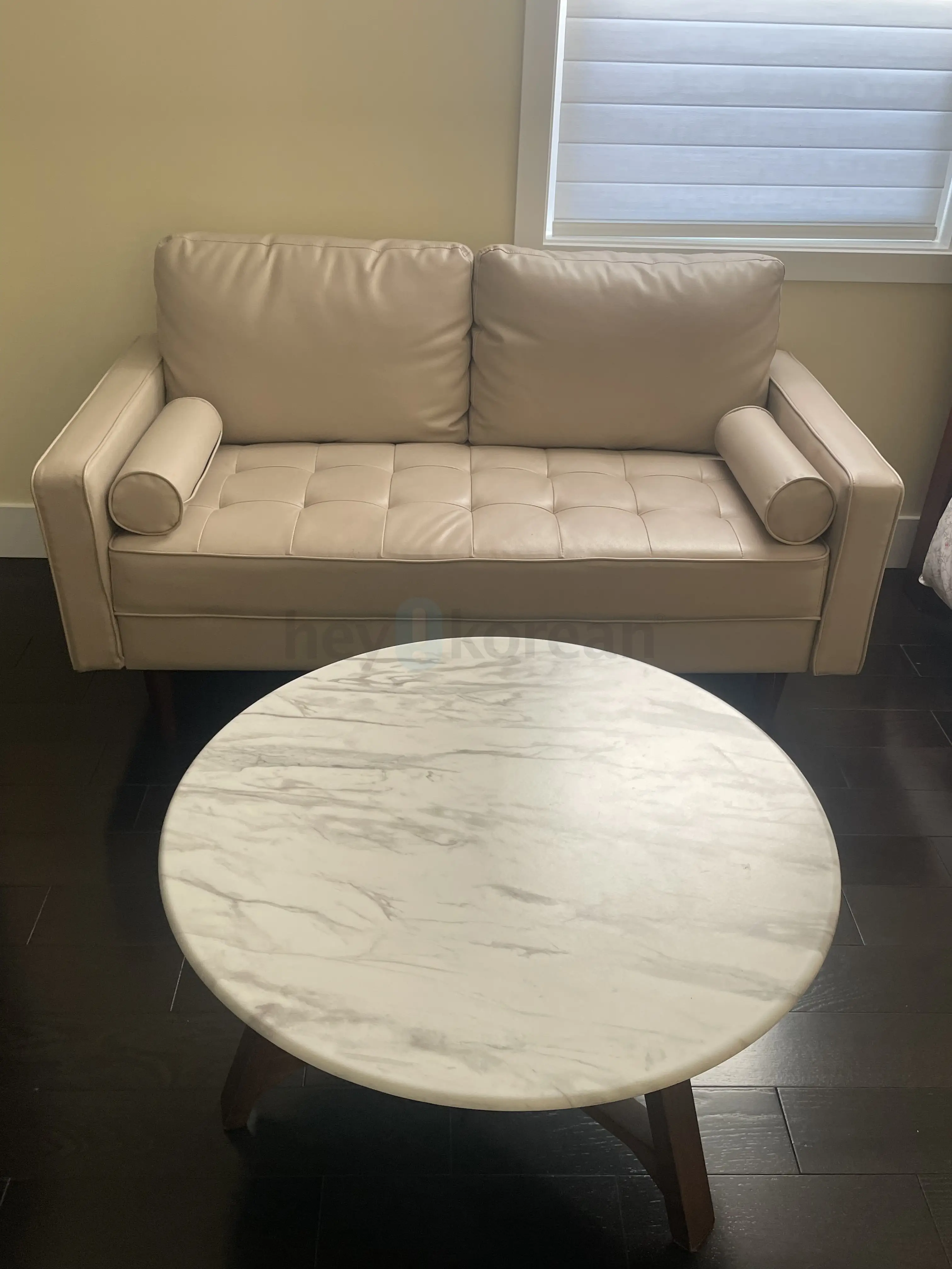 Wayfair small sofa and coffee table