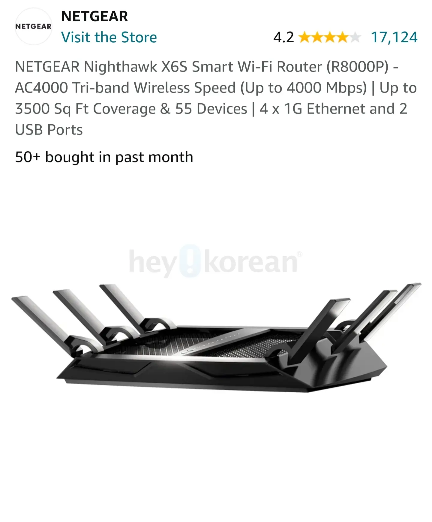 Netgear Nighthawk X6S AC4000 Tri-band Mu-Mimo WiFi Router R8000P