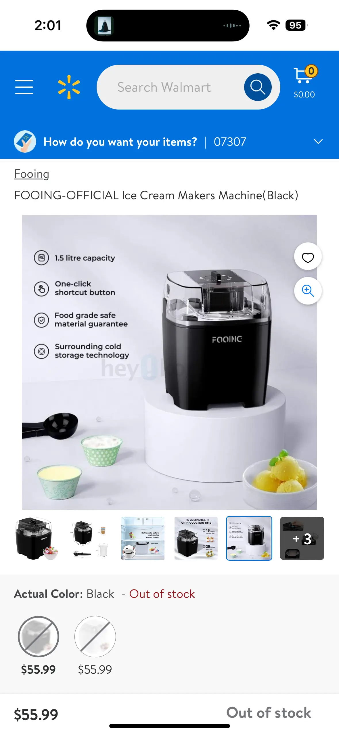 Fooing ice cream maker