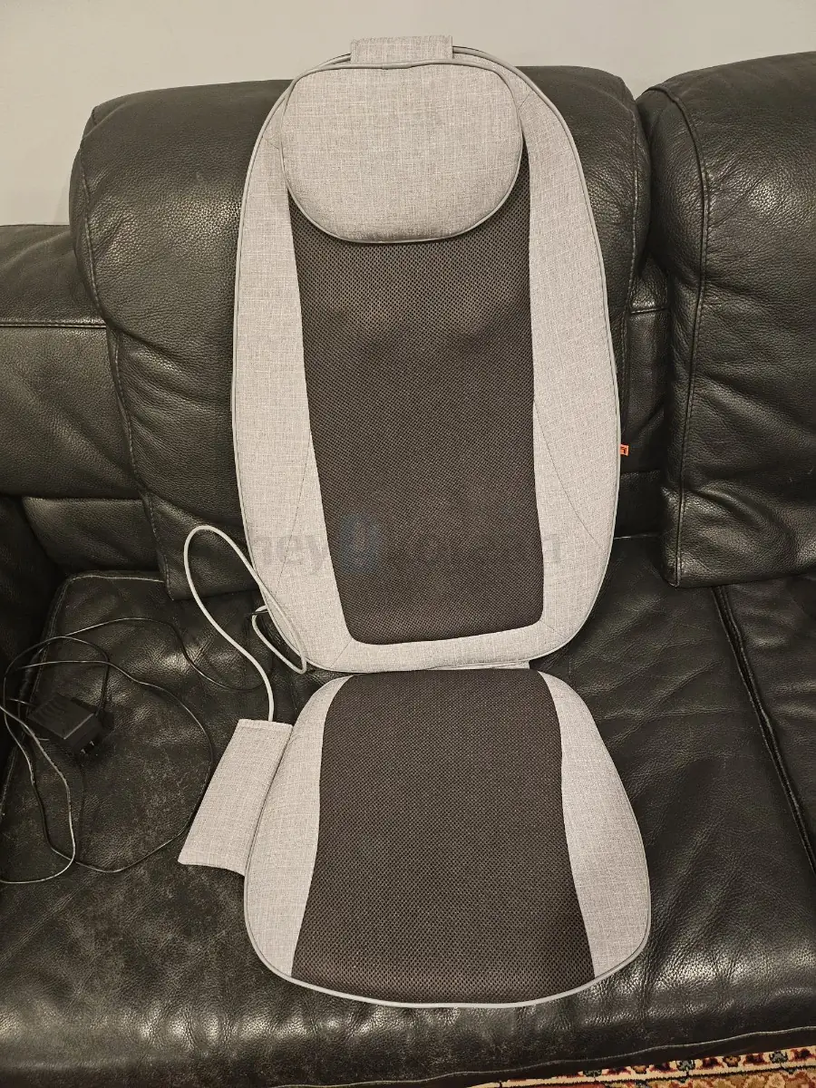 Sharper Image Massager Seat Topper 4-Node Shiatsu with Heat & Vibration 마사지  시트