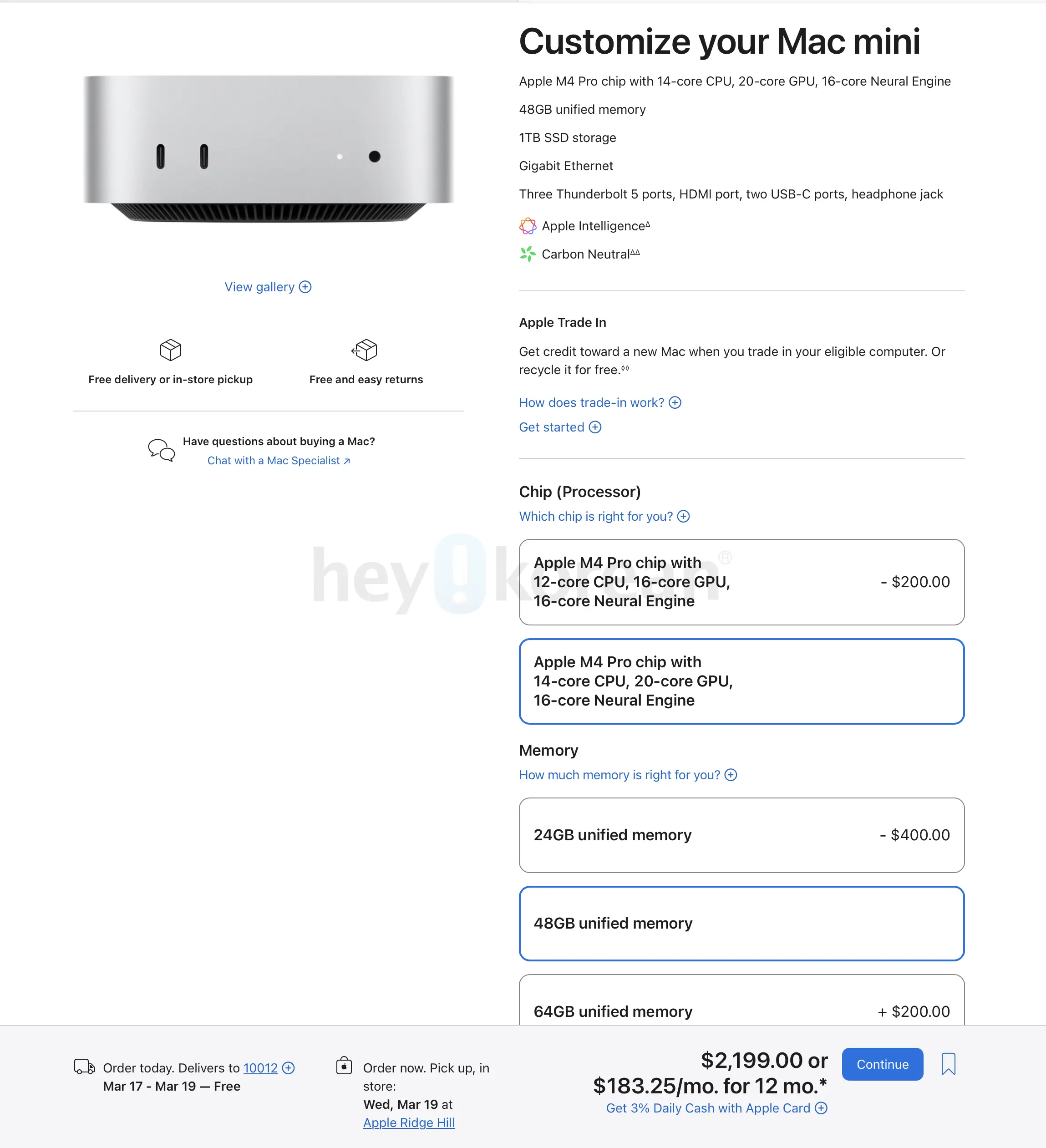 Mac mini M4 Pro | 48GBメモリ 1TB SSD - Apple 48GB ⁄ APPS 