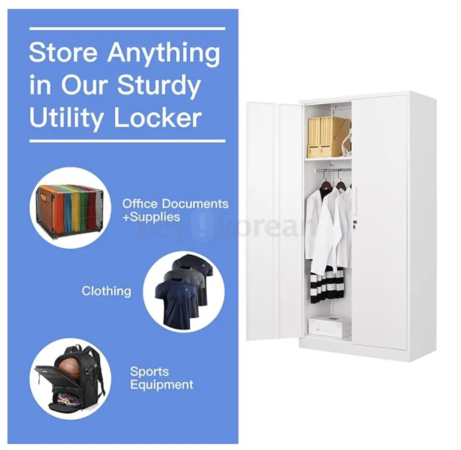 메탈 클로젯 - Yizosh Metal Armoire Wardrobe Closet Cabinet for Hanging ...