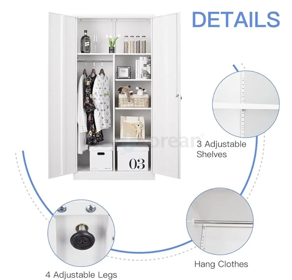 메탈 클로젯 - Yizosh Metal Armoire Wardrobe Closet Cabinet for Hanging ...