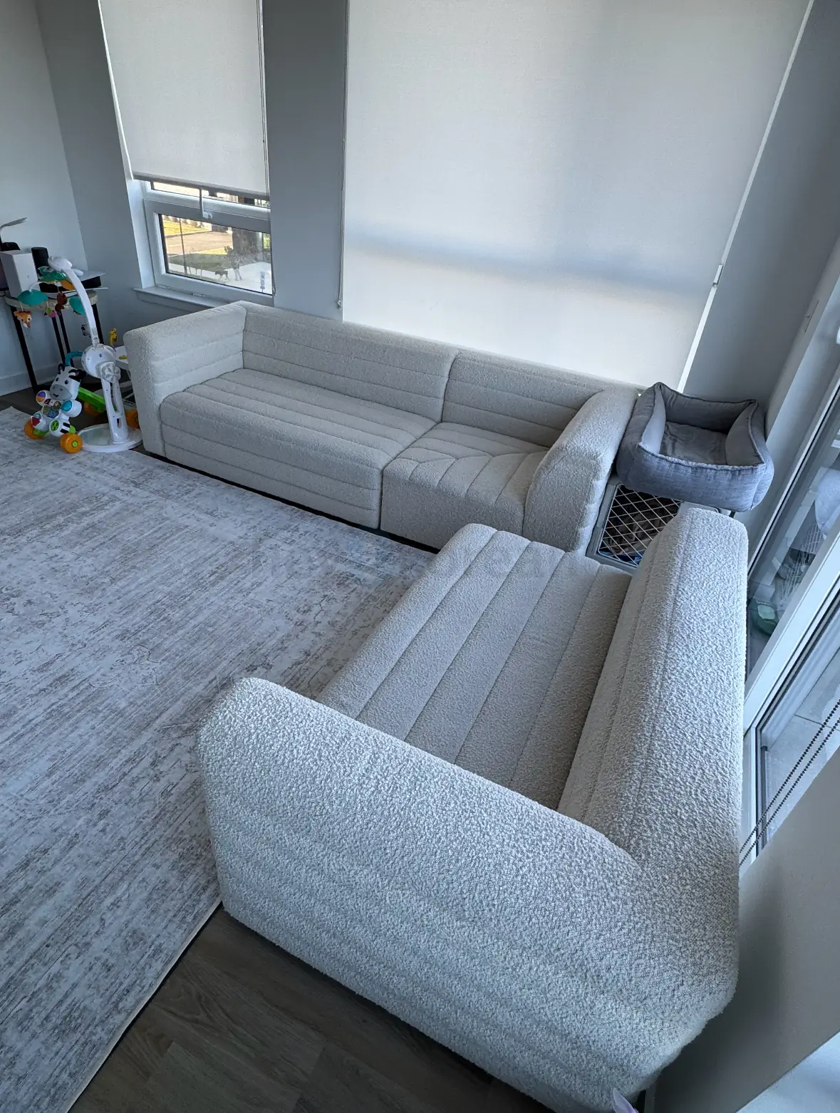 CB2 Ivory Boucle Sectional