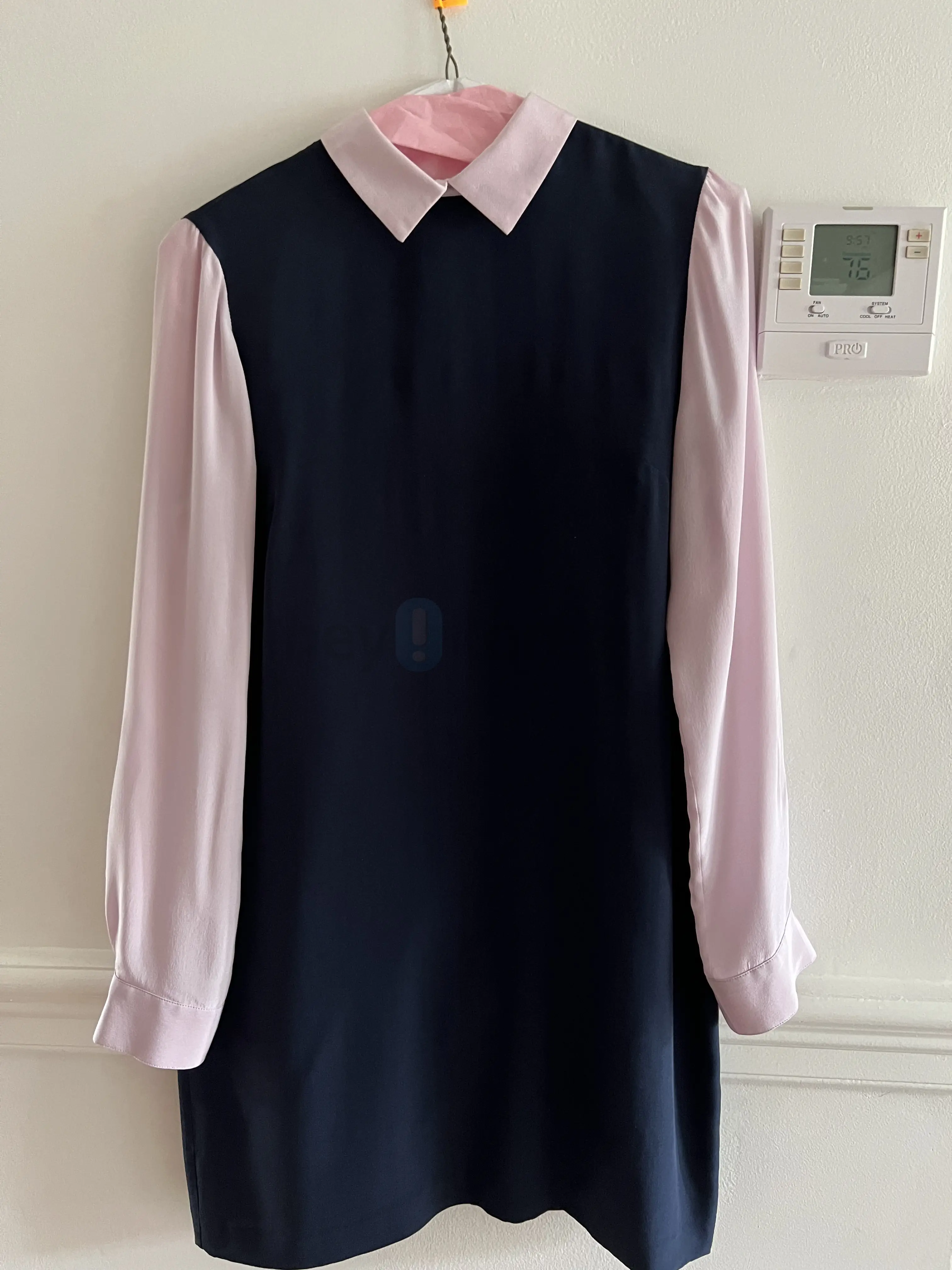 club monaco silk dress Club Monaco Silk V-Neck Puff Sleeve Dress | Color: 410 - NAVY/BLEU MARINE